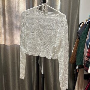 Elegant White Lace Crop Top